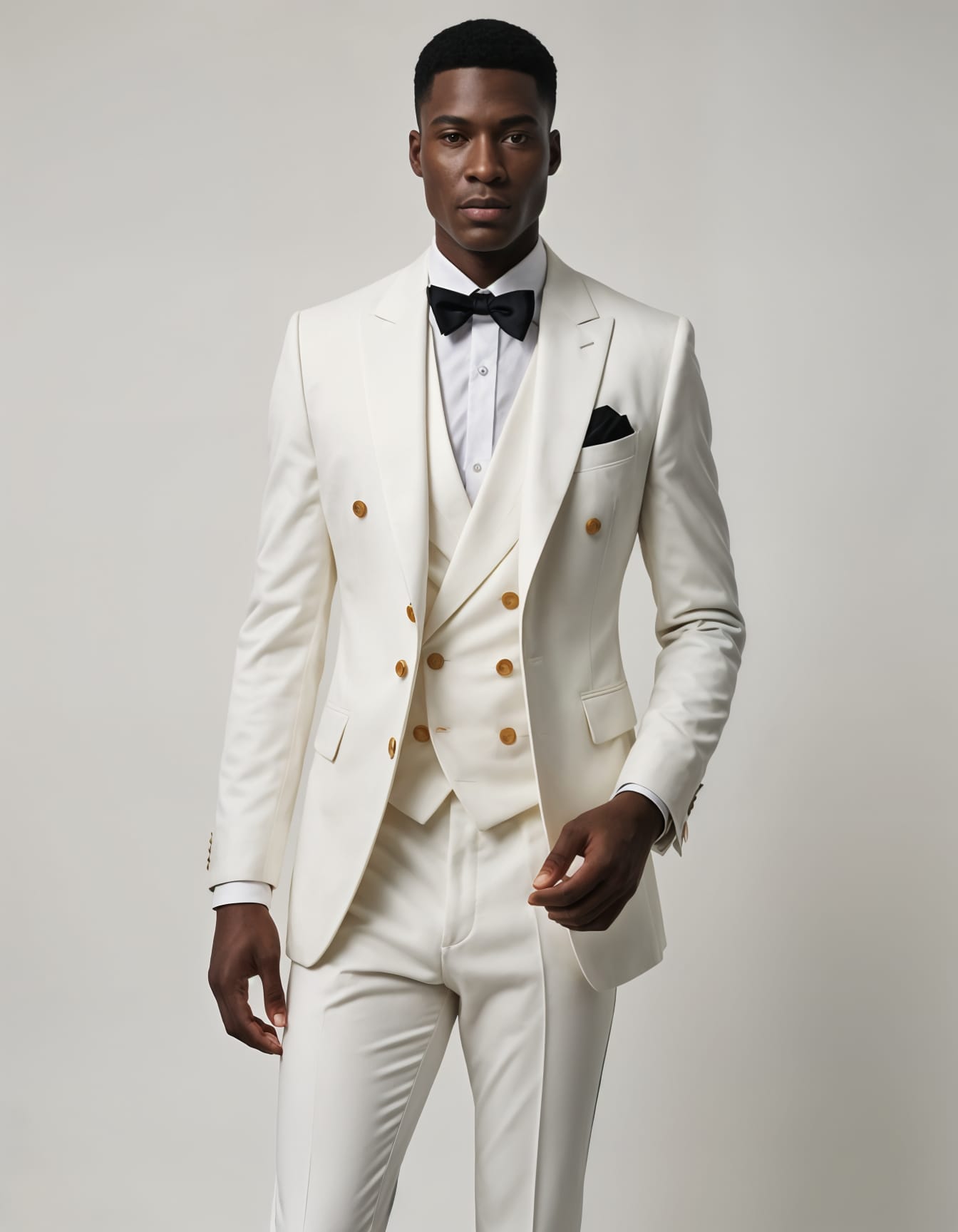 mens classic white tuxedo matching lapels
