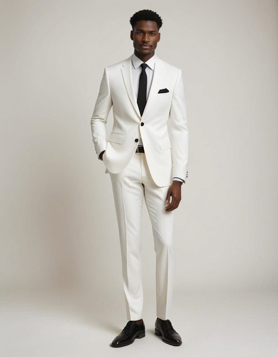 mens classic white tuxedo matching notch lapels 2