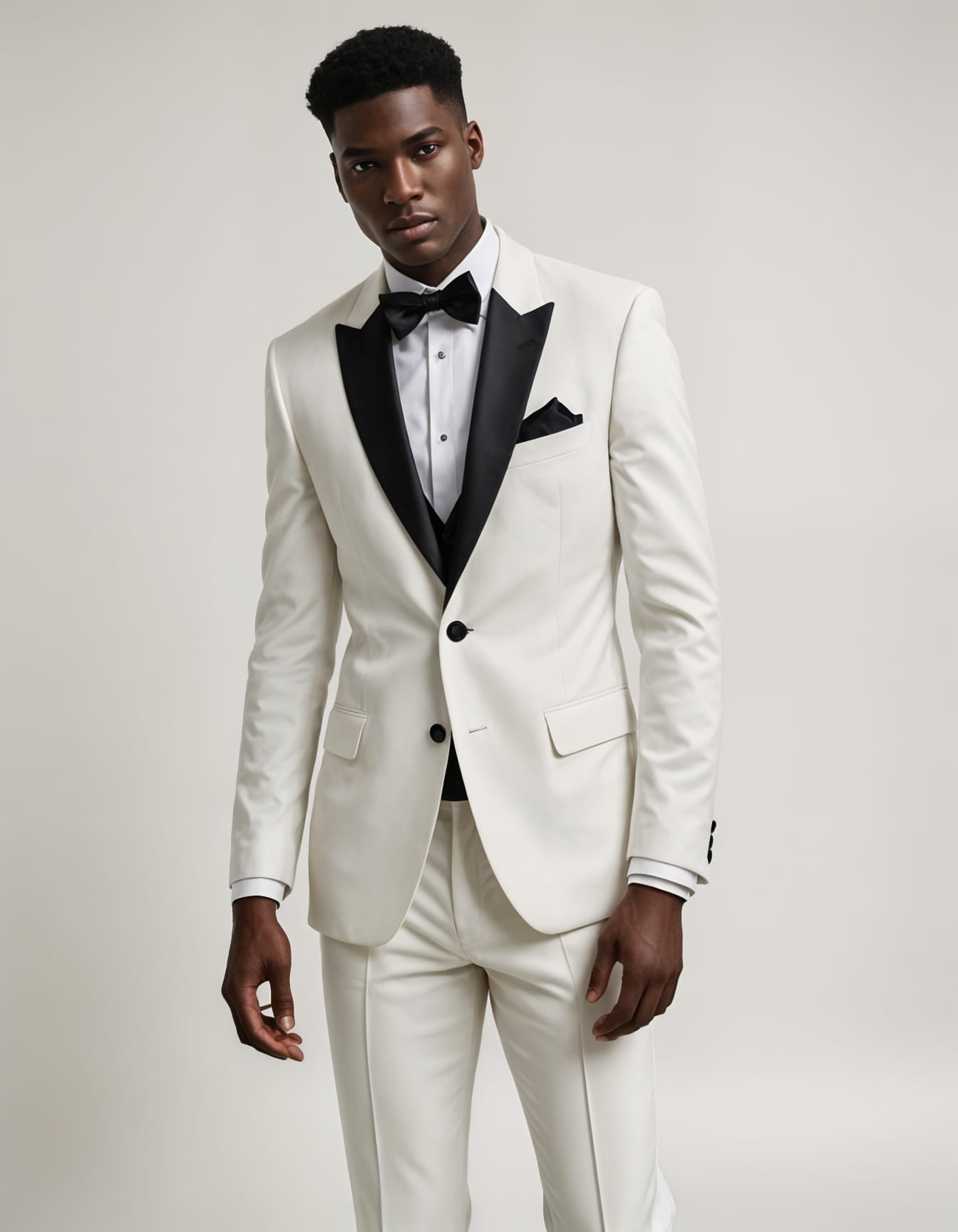 mens classic white tuxedo satin peak lapels 3 piece