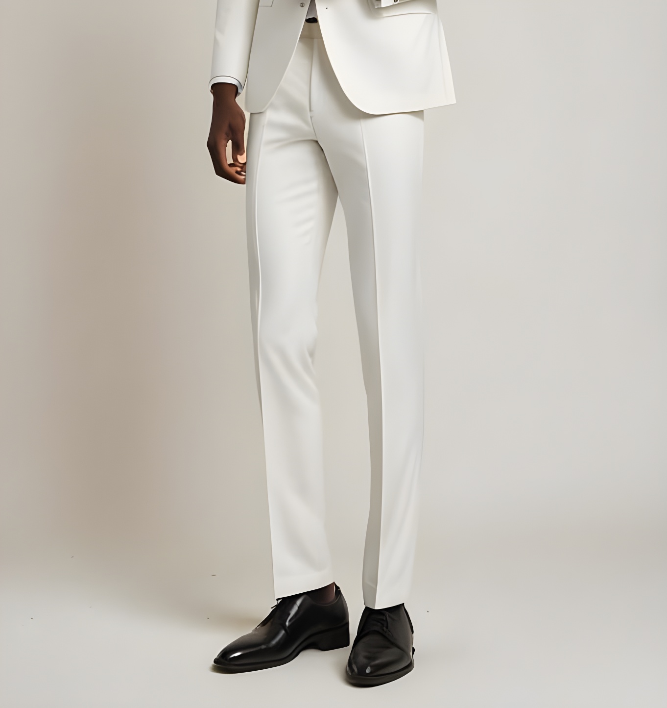 mens classic white tuxedo trousers